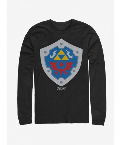 Nintendo The Legend of Zelda: Link's Awakening Hylian Shield Long-Sleeve T-Shirt $7.37 T-Shirts