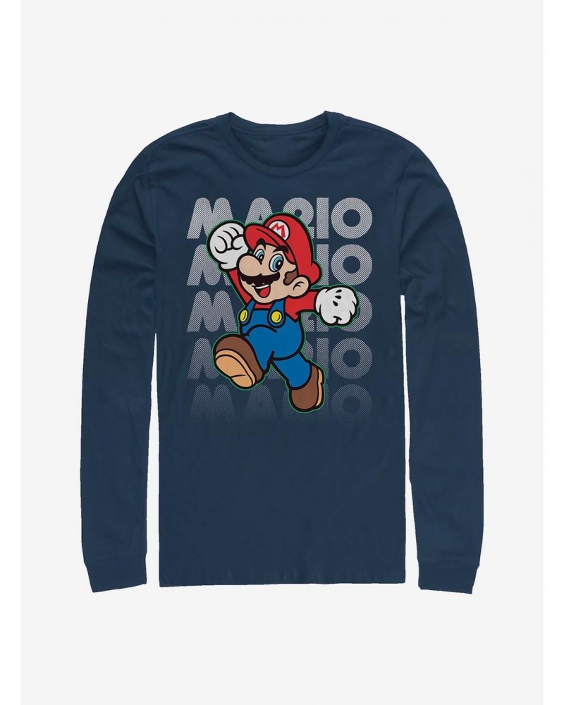 Super Mario Stacked Name Long-Sleeve T-Shirt $11.52 T-Shirts