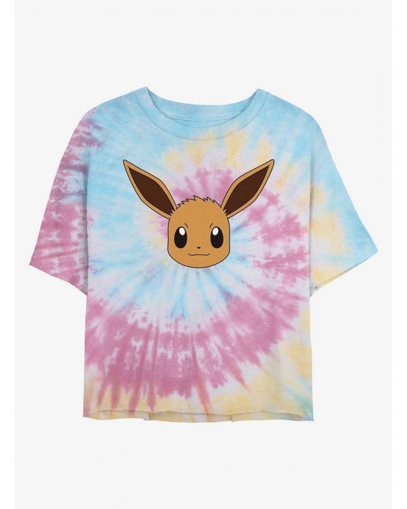 Pokemon Eevee Face Tie-Dye Girls Crop T-Shirt $8.85 T-Shirts