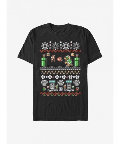 Nintendo Mario Bit Ugly Holiday T-Shirt $6.86 T-Shirts