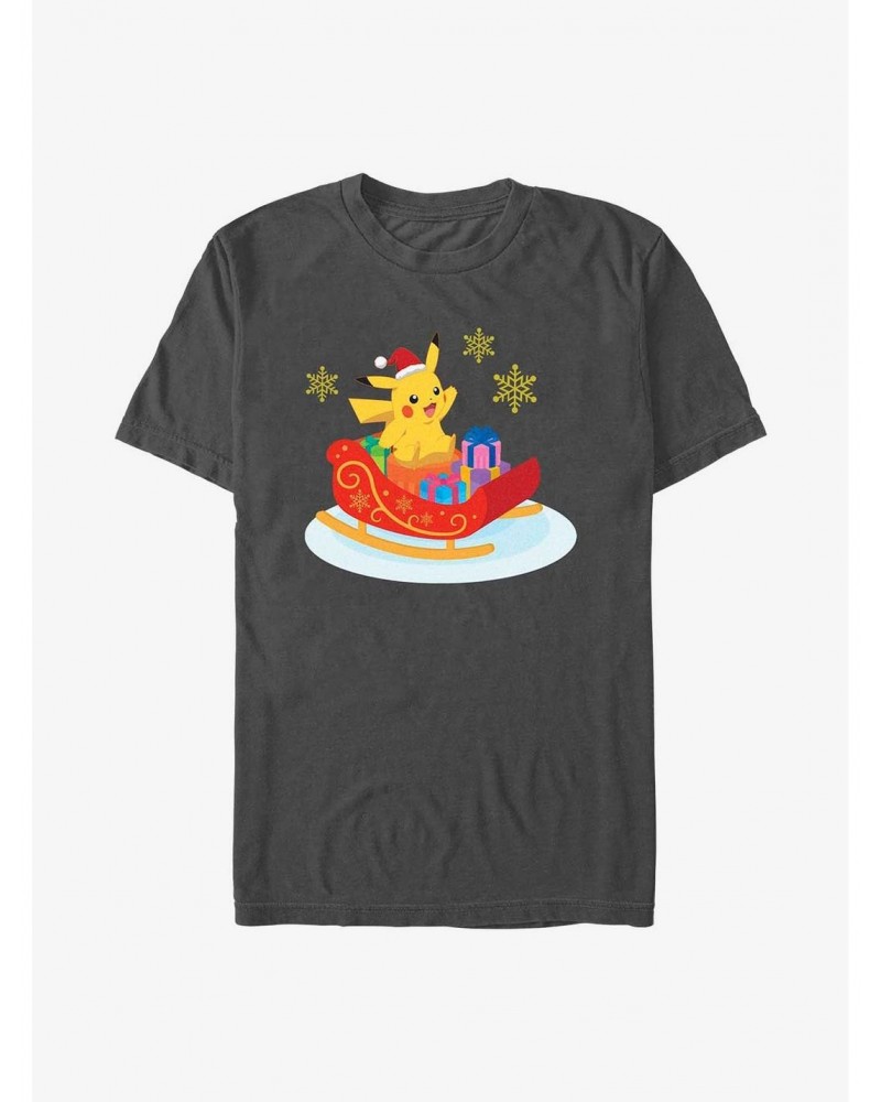 Pokemon Pikachu Sleigh Ride T-Shirt $7.19 T-Shirts